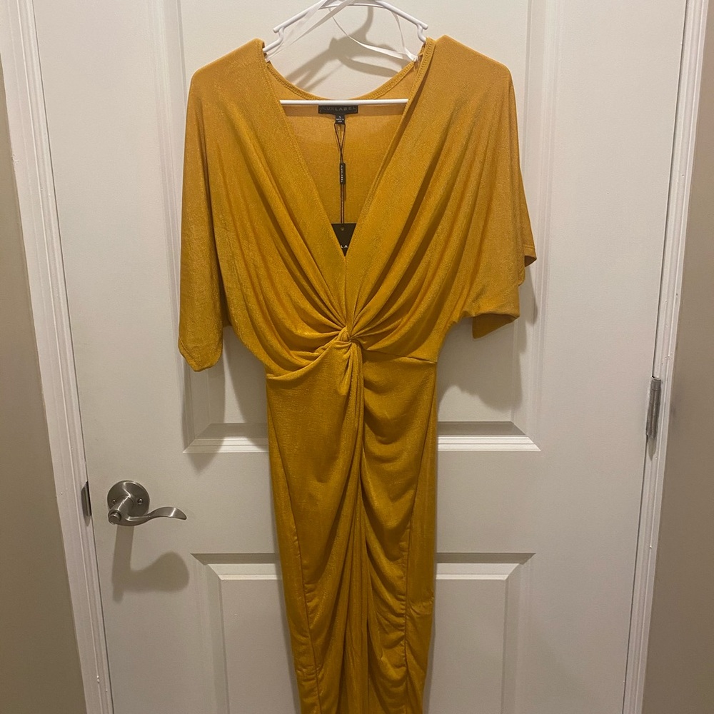 Mustard Front Tie JLuxLabel dress